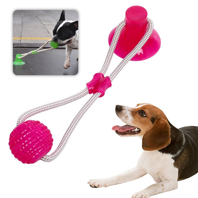 3Pcs Multifunction Pet Molar Bite Dog Toys Rubber Chew Ball Cleaning Teeth Safe Elasticity Soft Puppy Suction Cup Dog Biting Toy