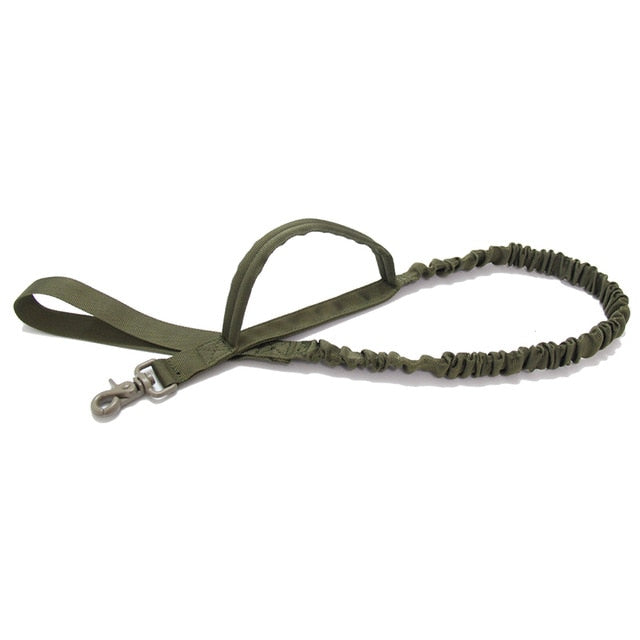 Military Tactical Dog Leash 2 Handle Quick Release Elastic Bungee Leads Rope Dog Training Leashes For Small Large Dogs
