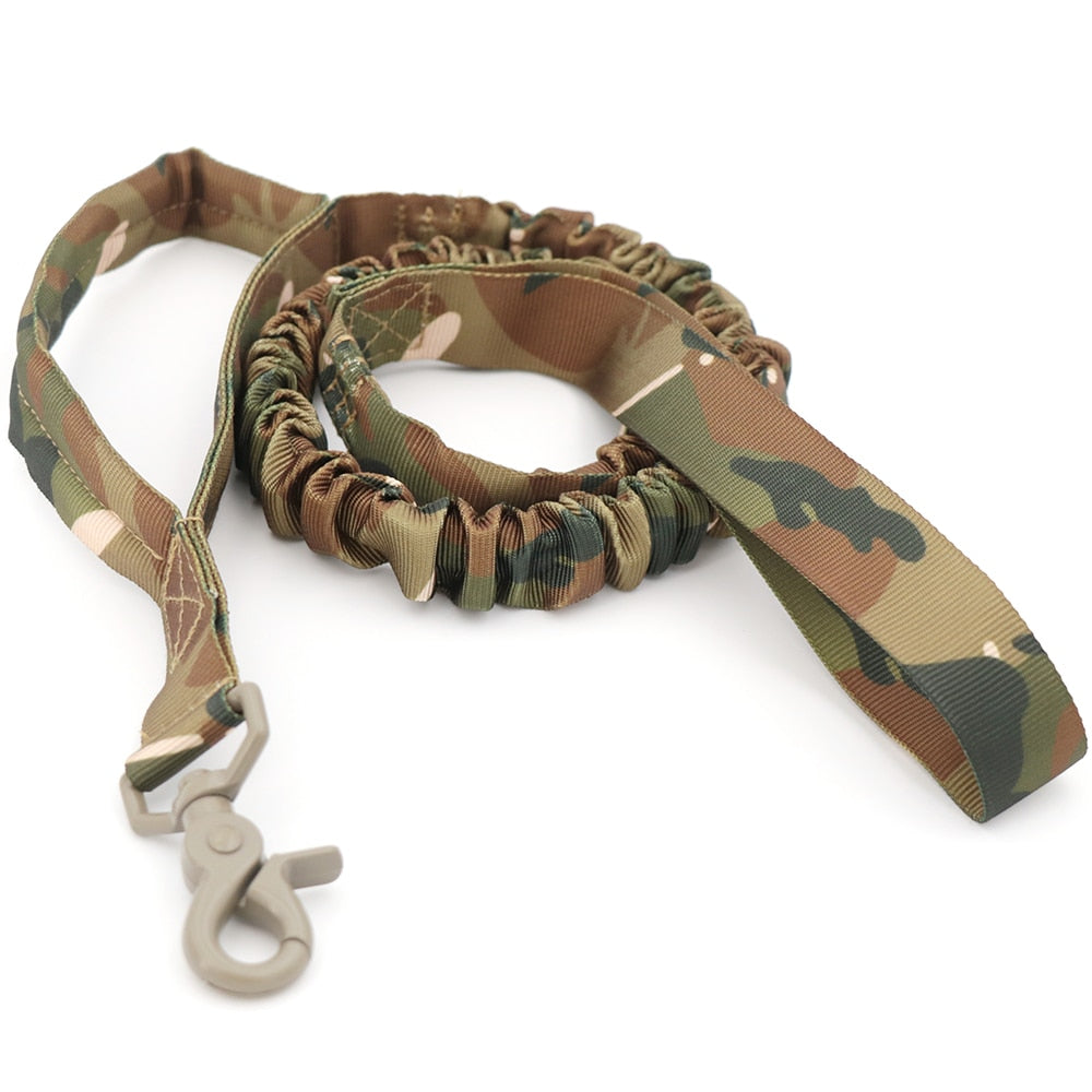 Military Tactical Dog Leash 2 Handle Quick Release Elastic Bungee Leads Rope Dog Training Leashes For Small Large Dogs